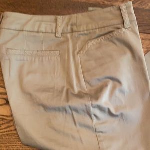 Khaki Capris with X Stitch Detail on Belt Loops & Front and Back Pockets